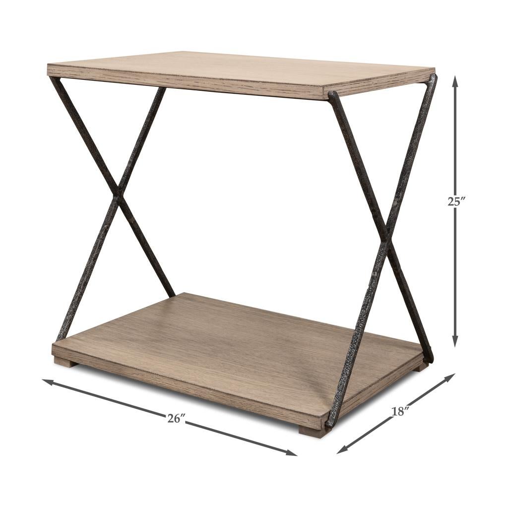 X Frame Industrial Side Table For Sale 6