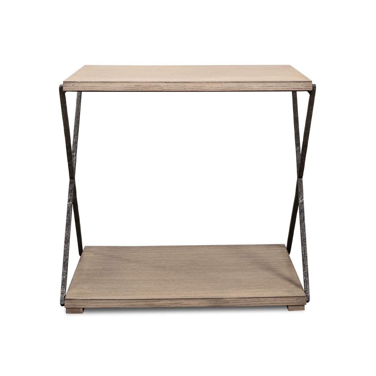 A blend of sophistication and durability to enhance your living space!

Crafted with a robust hand-forged iron frame, this side table features an 