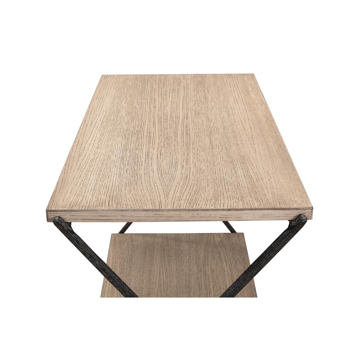 X Frame Industrial Side Table For Sale 2