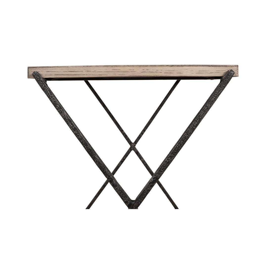 X Frame Industrial Side Table For Sale 3