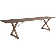 Antique X-Frame Tavern Table, England, circa 1890