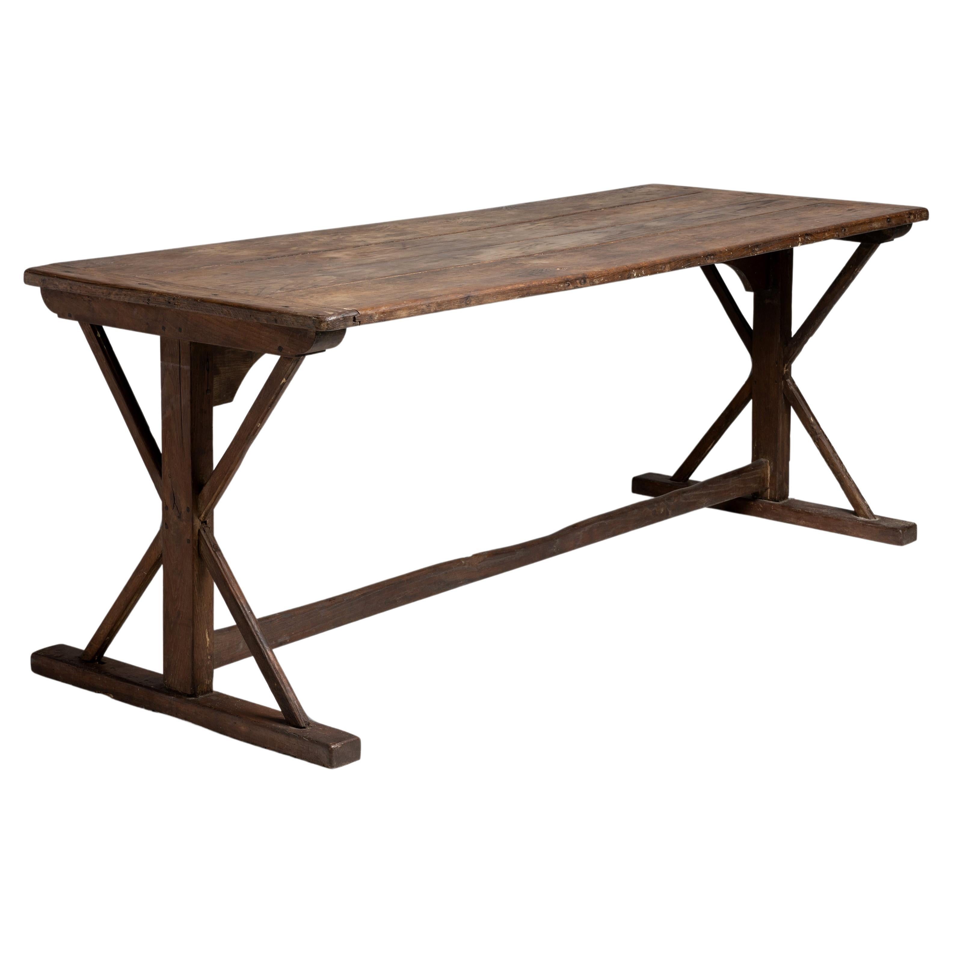 X-Frame Tavern Table, England, circa 1890