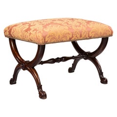 X Framed Upholstered Stool Attributed to Gillows