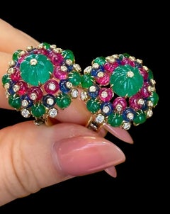 X Fruity Spring Emerald Diamond Earing