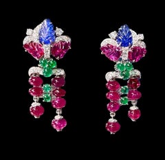 X Fruity Spring Emerald Ruby Earrings
