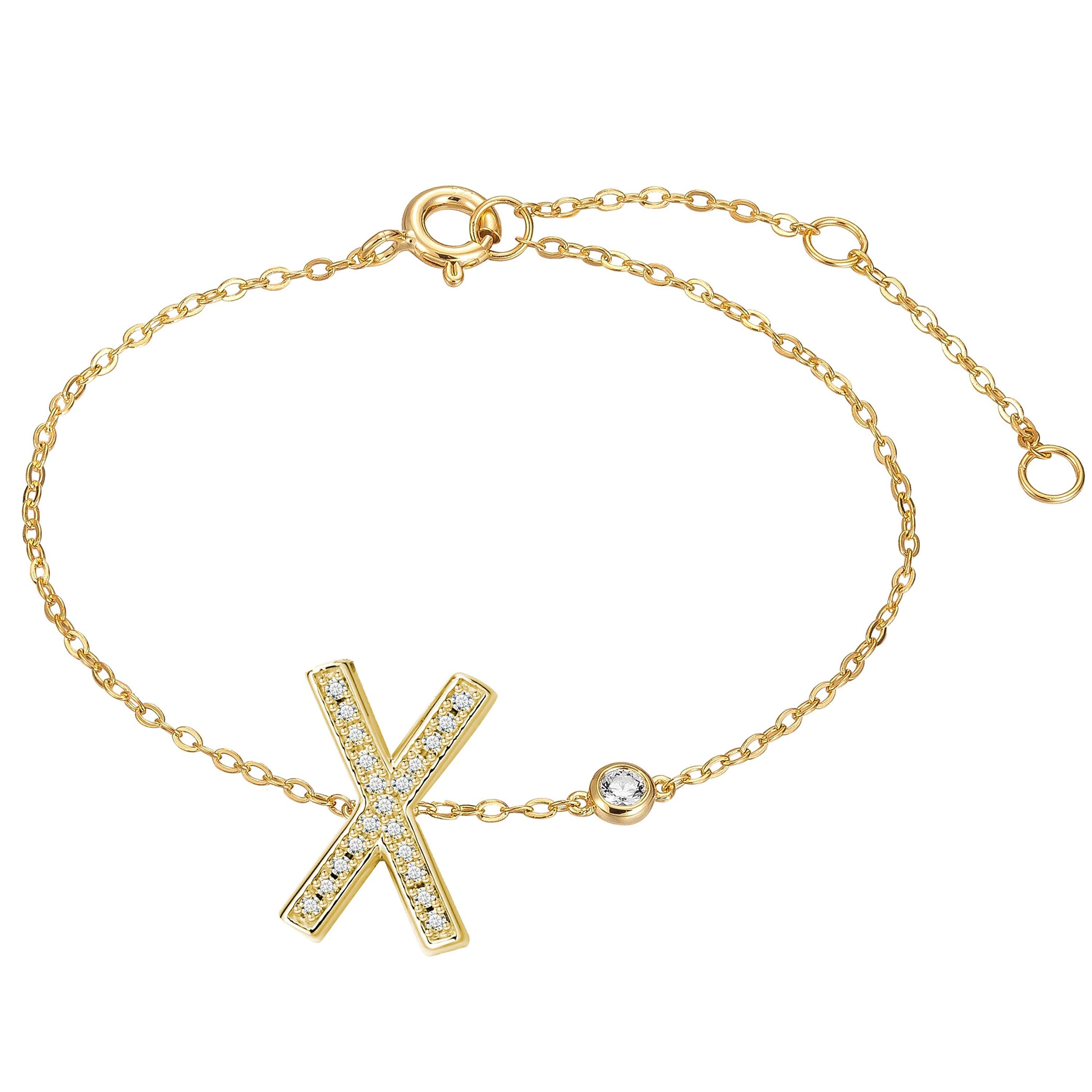 X Initial Bezel Chain Anklet For Sale