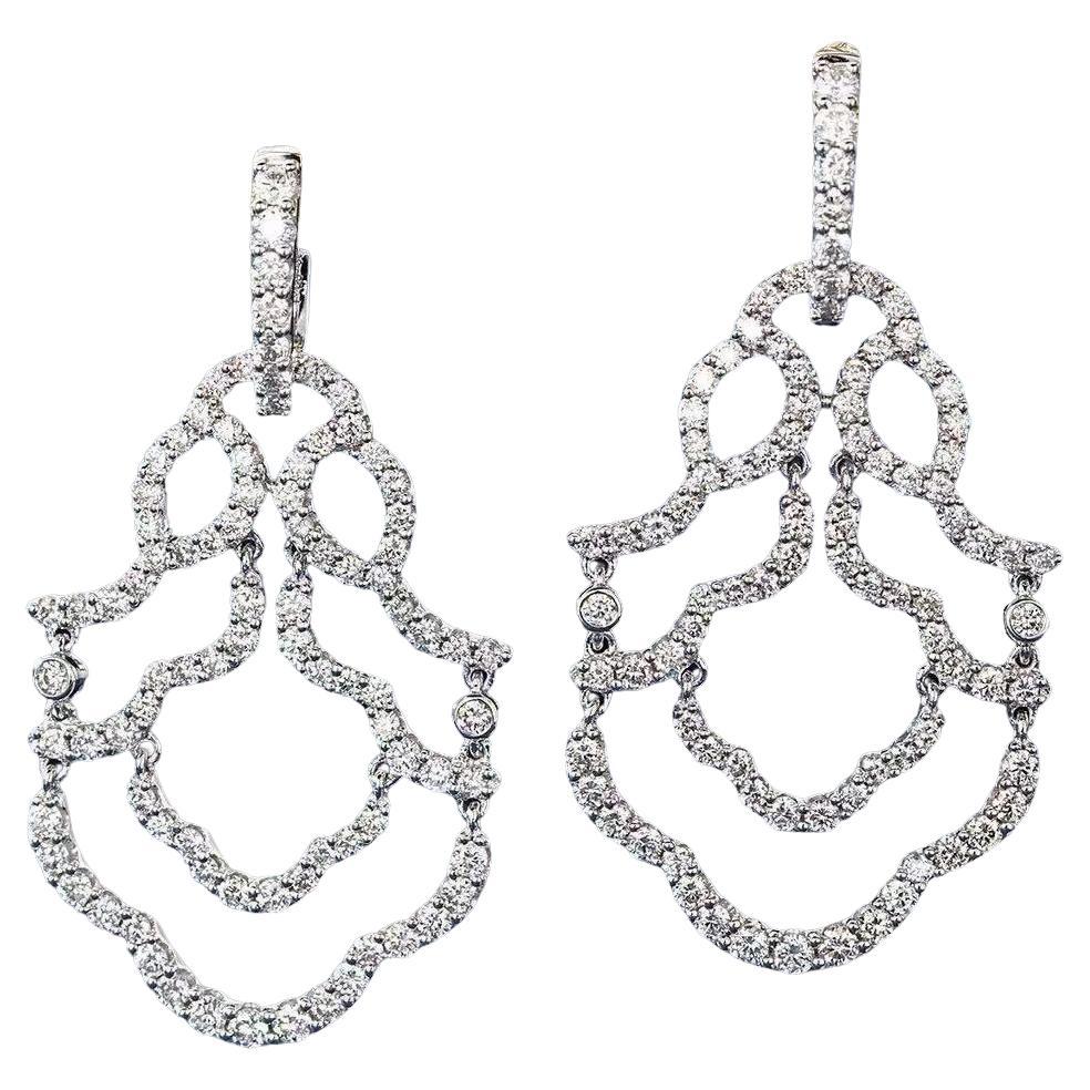 Orecchini con diamante X Ink Orchid in vendita
