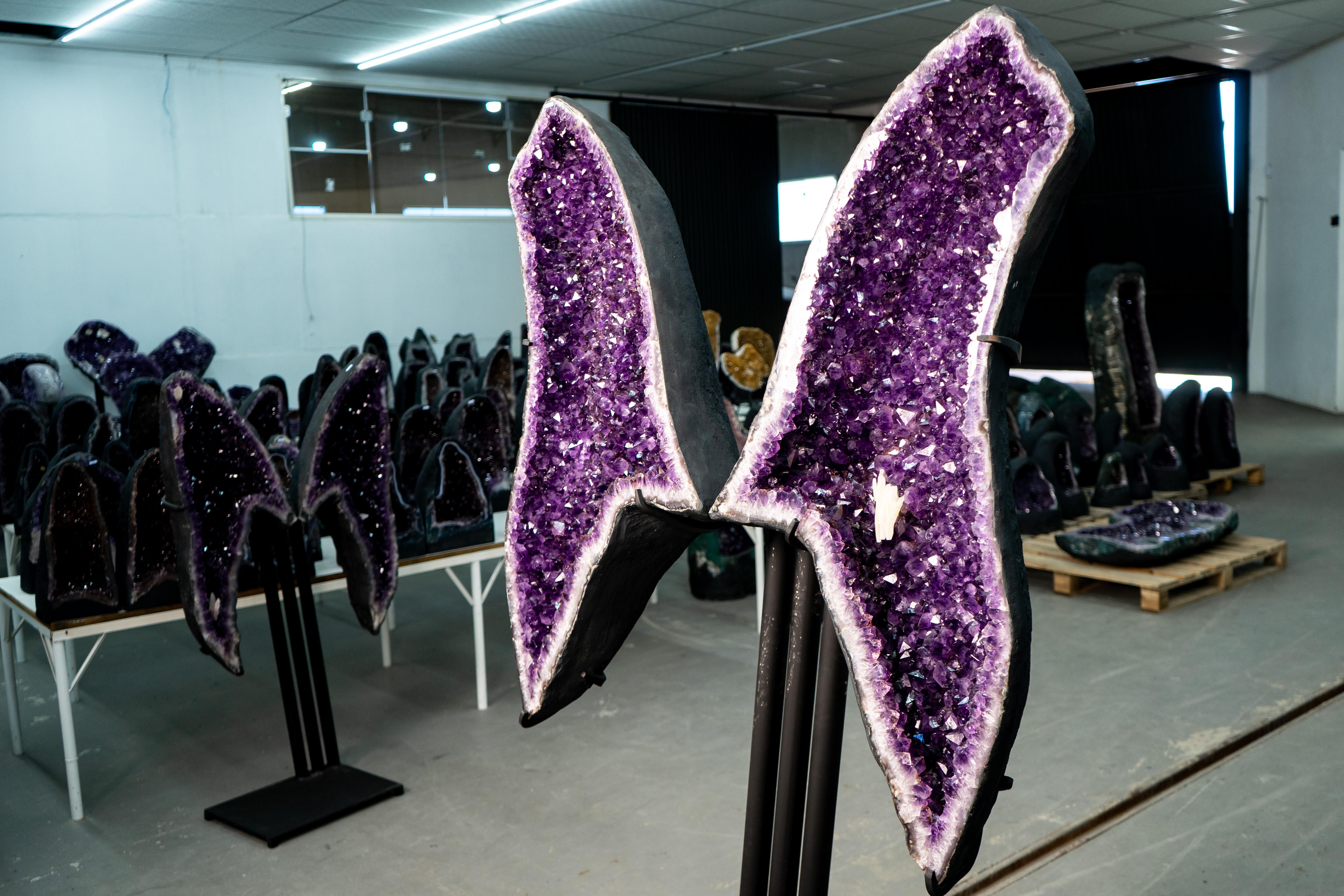 Alas de mariposa amatista púrpura profundo X-Grande de 1,8 m (460 lb) Cristal en venta