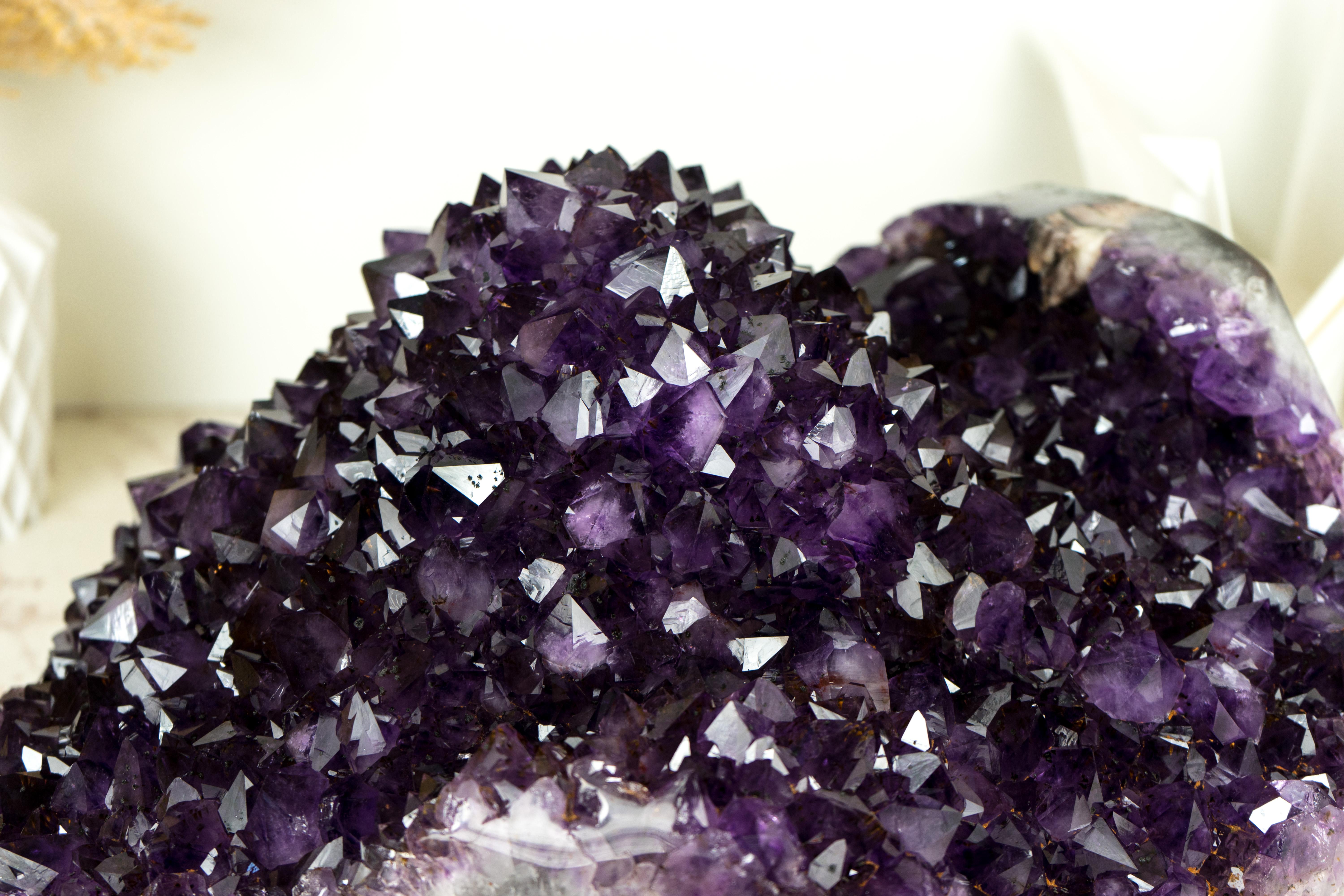 X-Large Amethyst Geode Flower with AAA Dark Purple Amethyst Druzy For Sale 5