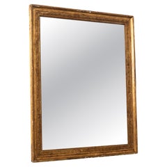 X-Large Antique Distressed French Gilt Bistro Wooden Foxed Wall Mirror. c.1900