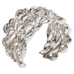X Large Banksia Cuff Bracelet in Sterling Silver by Kirsten Muenster Jewelry