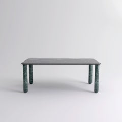 X Large Black and Green Marble "Sunday" Dining Table, Jean-Baptiste Souletie