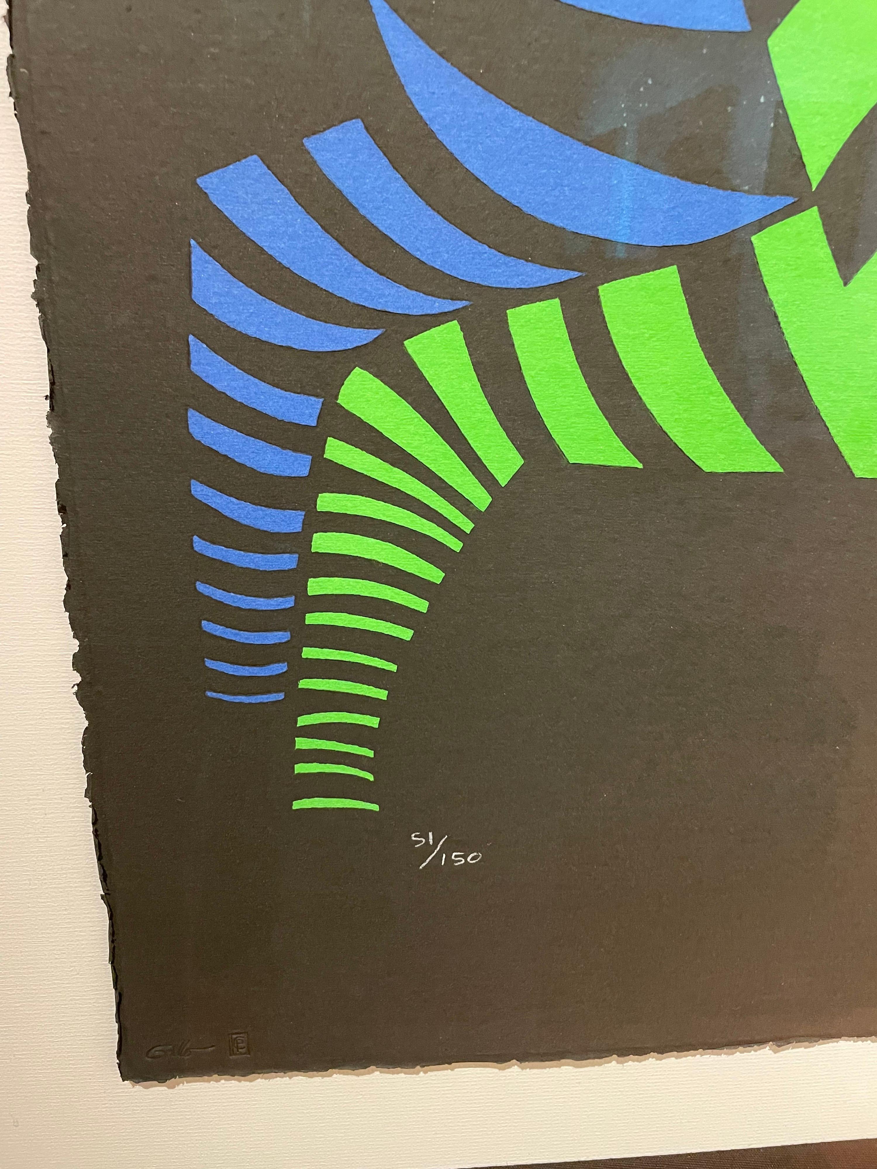 Post-Modern X Large Freshly Framed Zebras Serigraph Signed & Numbered by Victor Vasarely