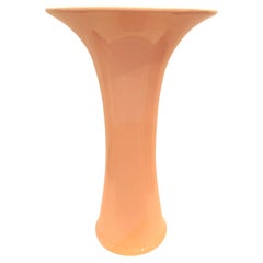X Large Glazed Pink Ceramic Postmodern Canadian Vase by Beauceware