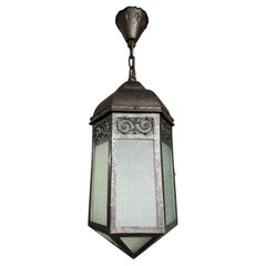 Lanterna a sospensione per portico o corridoio in ferro battuto extra large Arts & Crafts