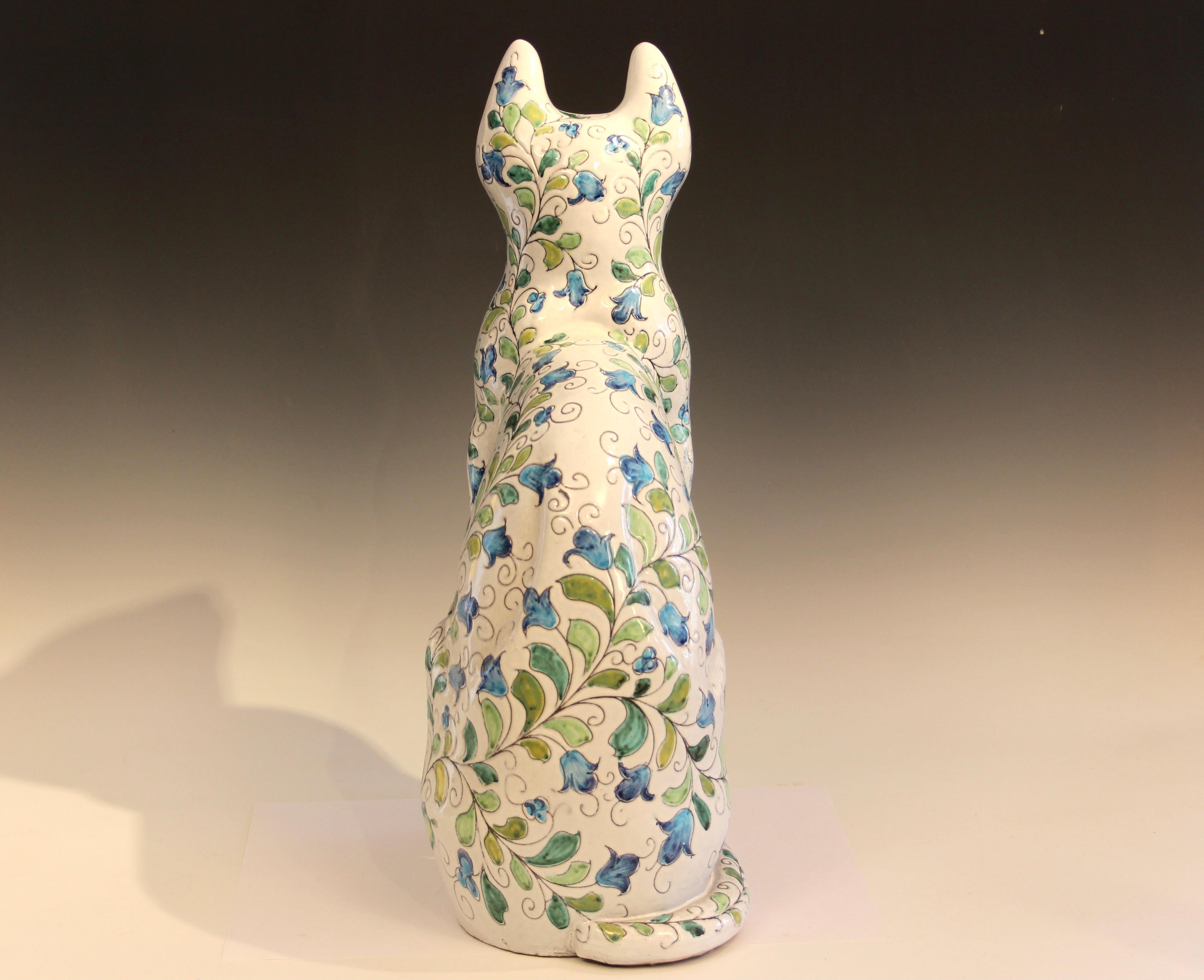 Italiano X Grande Ceramica Italiana Raymor Gatto Pugi MCM Figura Animale d'Epoca 21