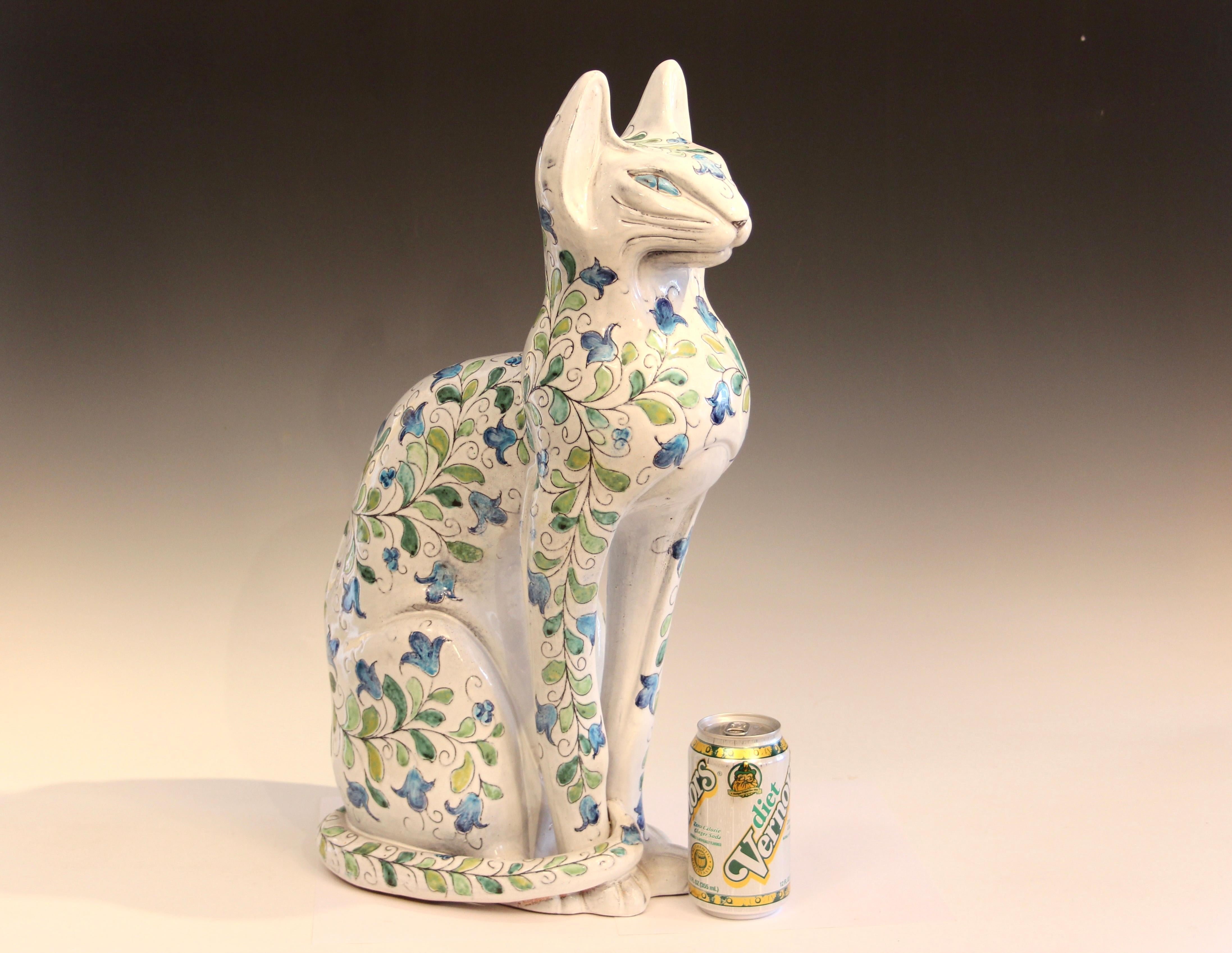X Grande Ceramica Italiana Raymor Gatto Pugi MCM Figura Animale d'Epoca 21