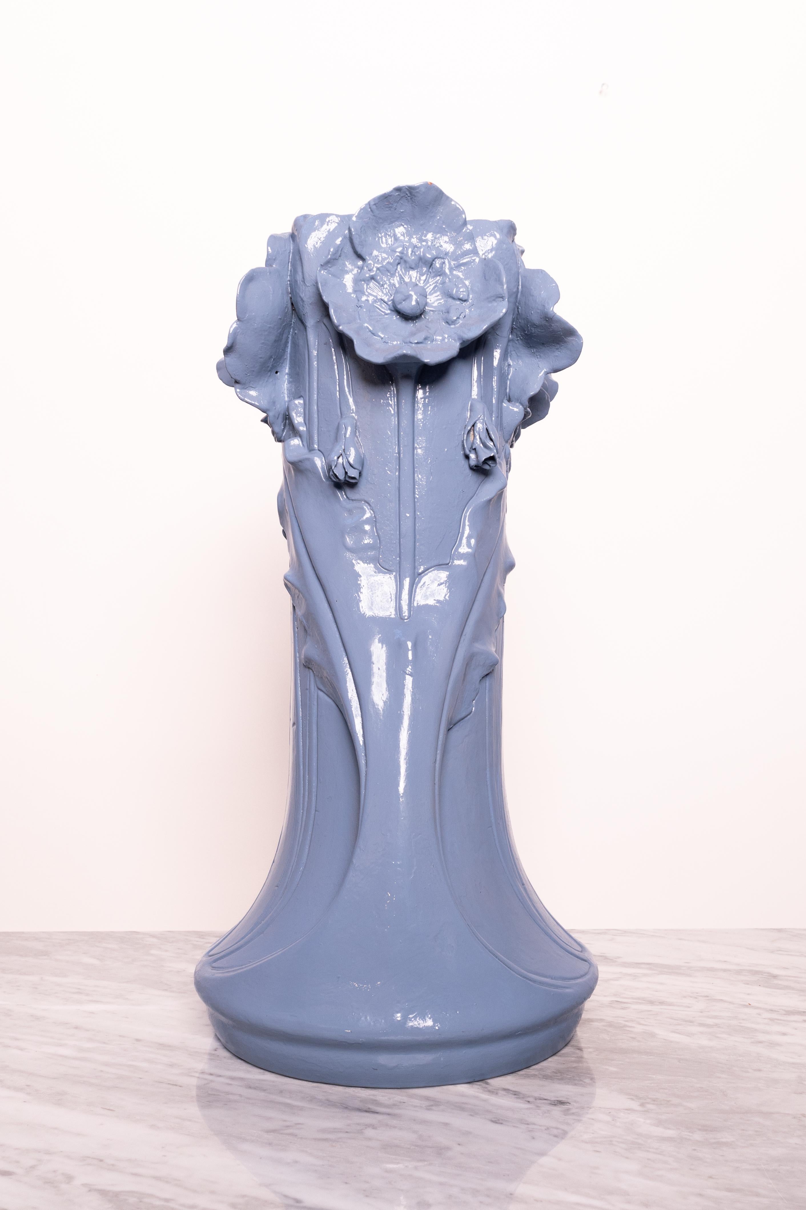 Austrian X-Large Jugendstil ceramic vase by Julius Dressler (late 19th – early 20th cent) For Sale