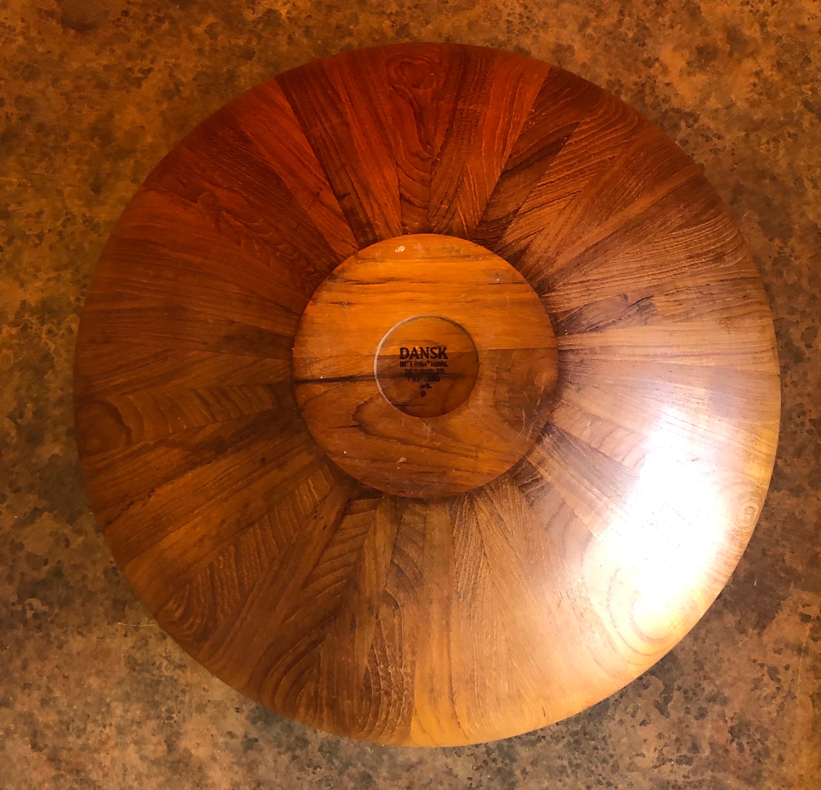 X-Large Massive Solid Teak Salad Bowl & Servers Designed by Quistgaard for Dansk In Good Condition In San Diego, CA