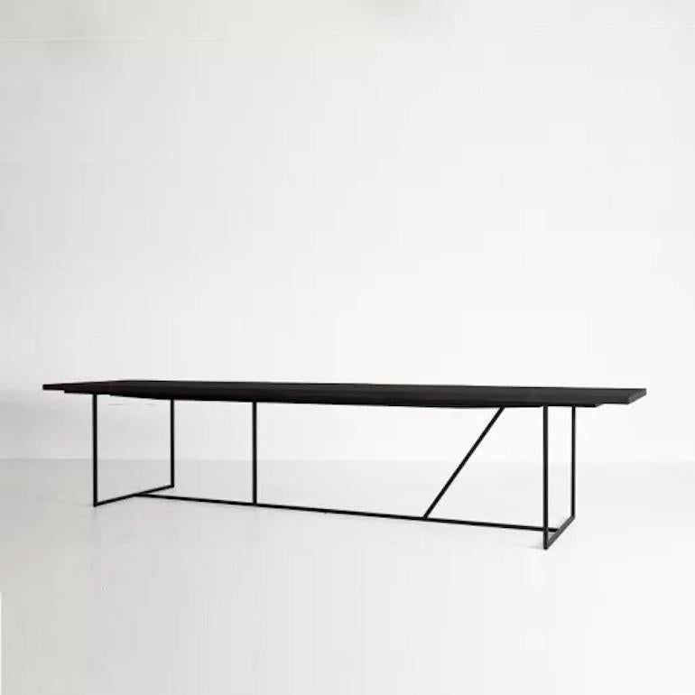 X-Large Modern Belgian Oak Top Table In New Condition For Sale In Bonita Springs, FL