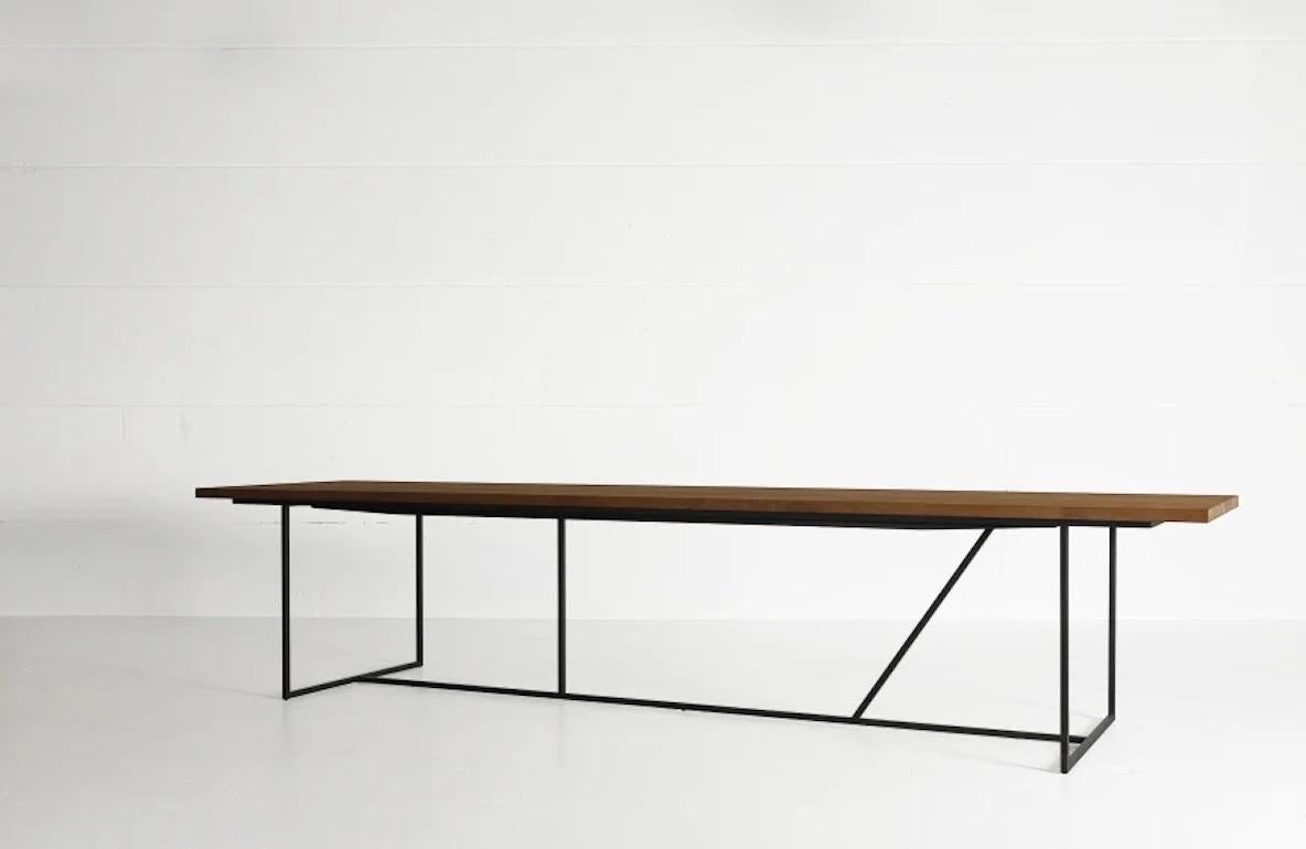 Contemporary X-Large Modern Belgian Oak Top Table For Sale