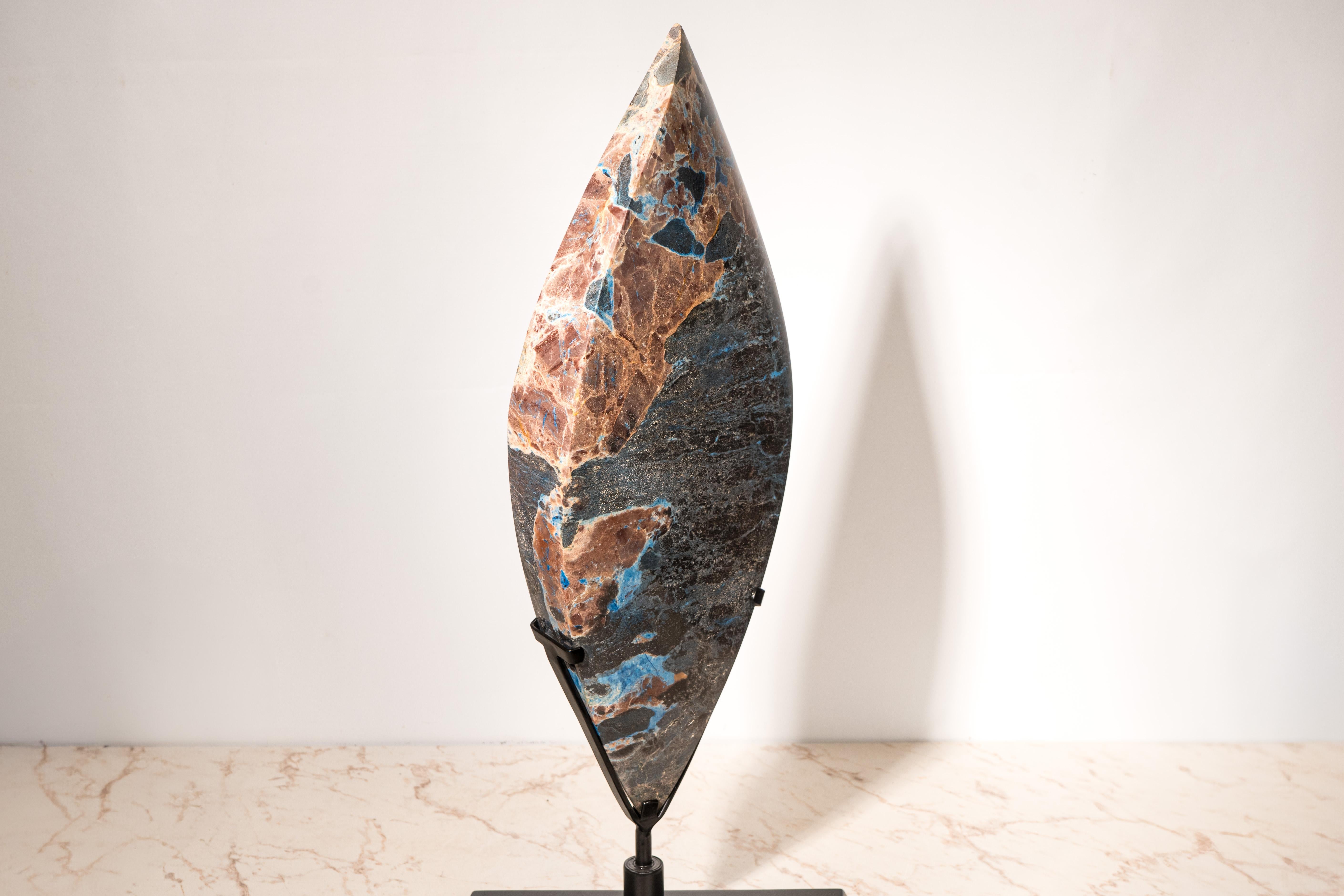 Scultura di fiamma di cristallo blu alzavola X-Large Nature in vendita 6