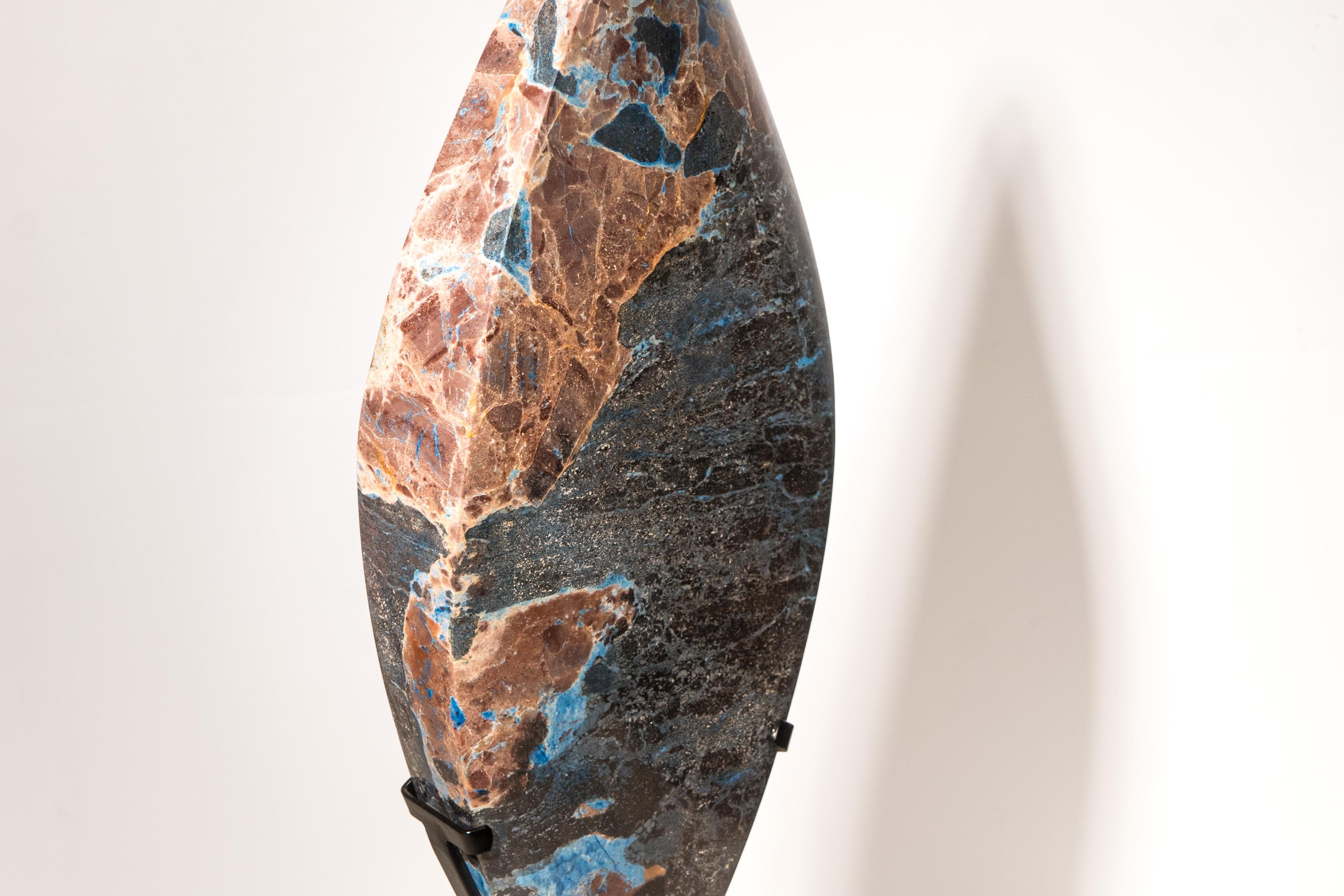 Scultura di fiamma di cristallo blu alzavola X-Large Nature in vendita 7