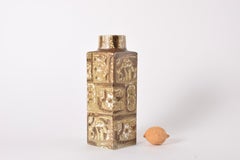 X-Large Nils Thorsson for Royal Copenhagen Baca Vase, Beige Fishes, Danish 1970s