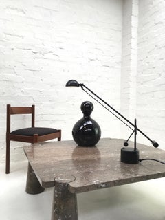 Extra Large Opaque Black Empoli Glass Ball-Stoppered Decanter, Italy, 1960s