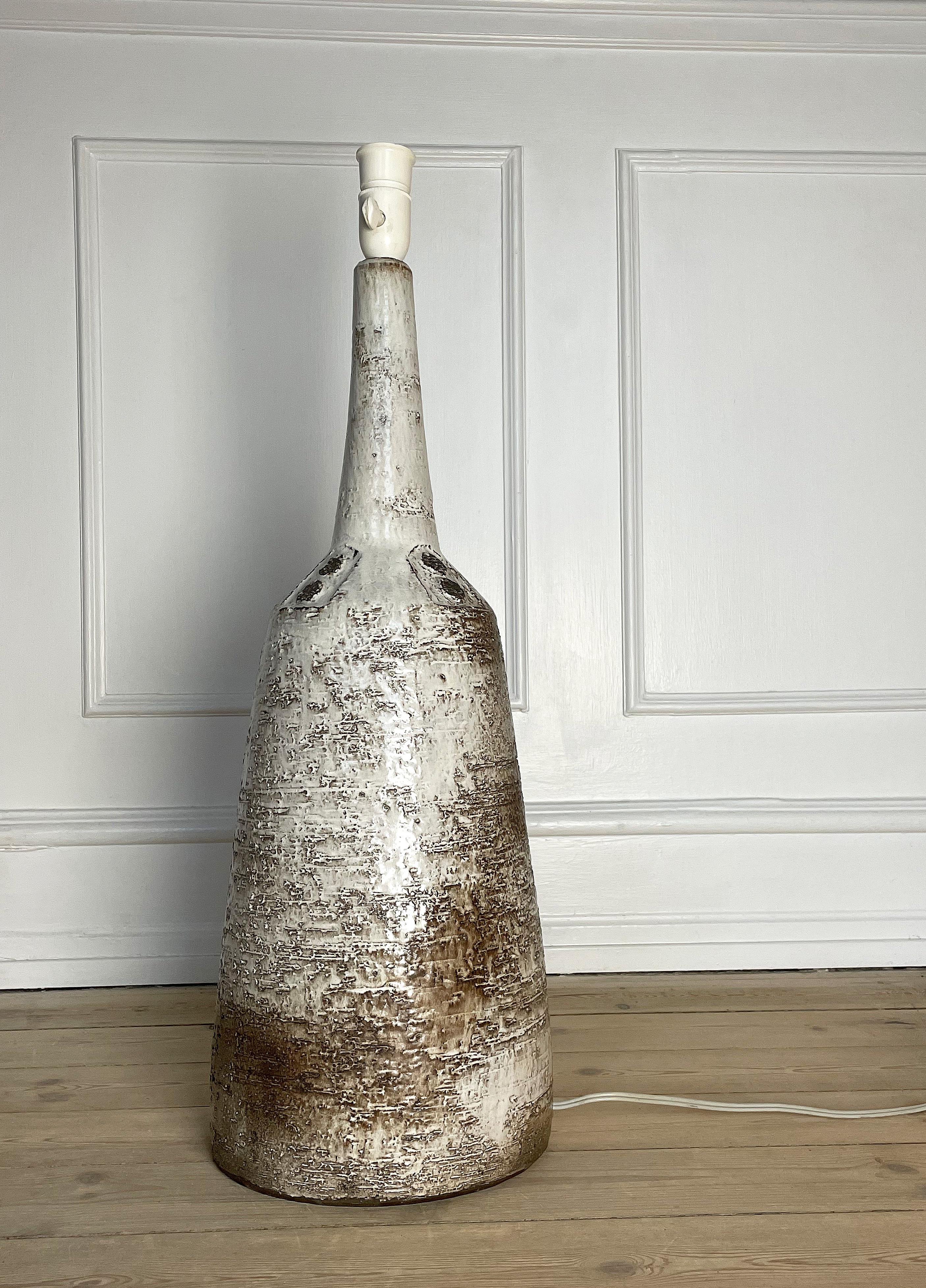 Large Handmade Ceramic Floor Lamp by Danish Sejer Keramik, 1960s For Sale 3