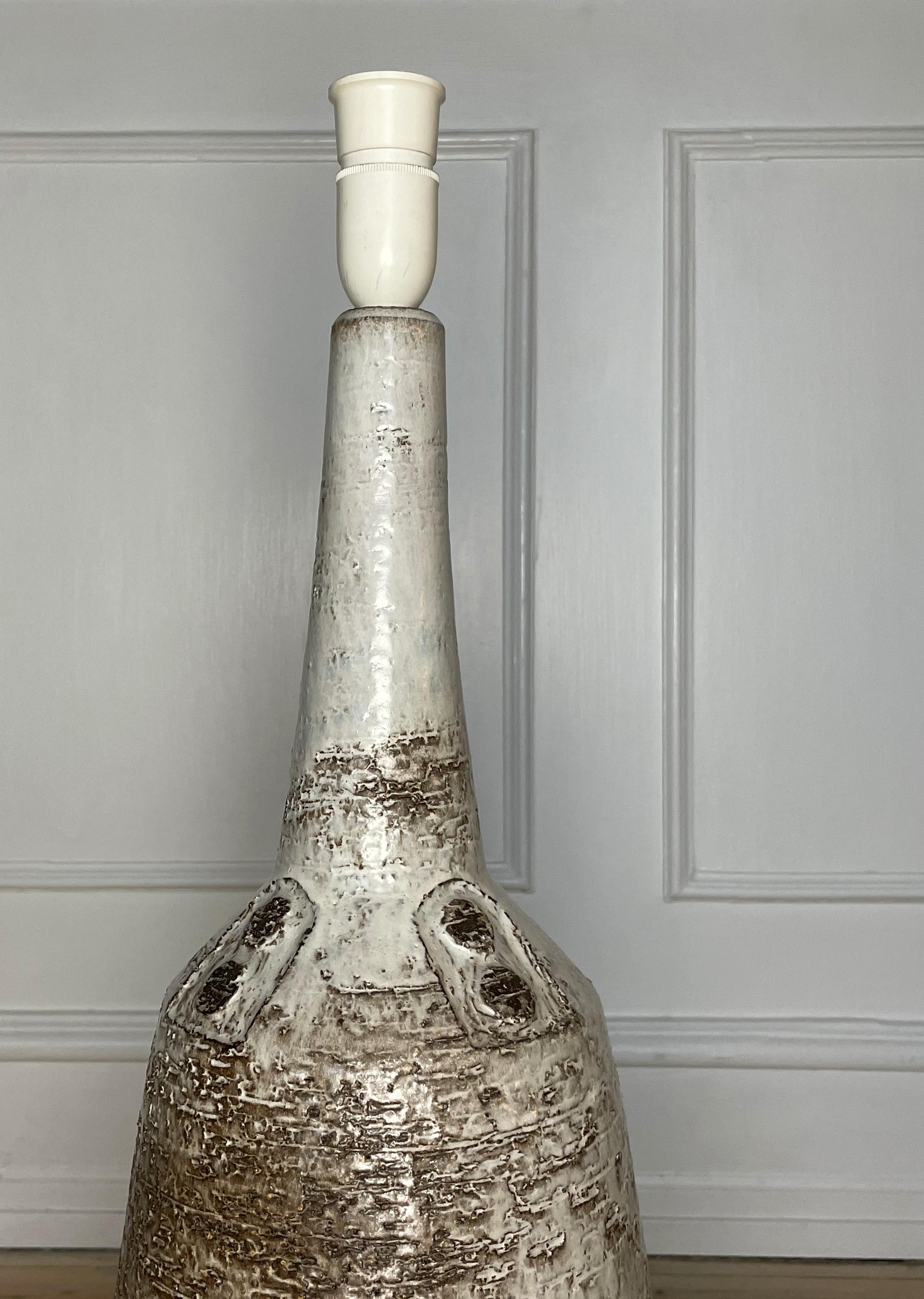 Large Handmade Ceramic Floor Lamp by Danish Sejer Keramik, 1960s For Sale 4