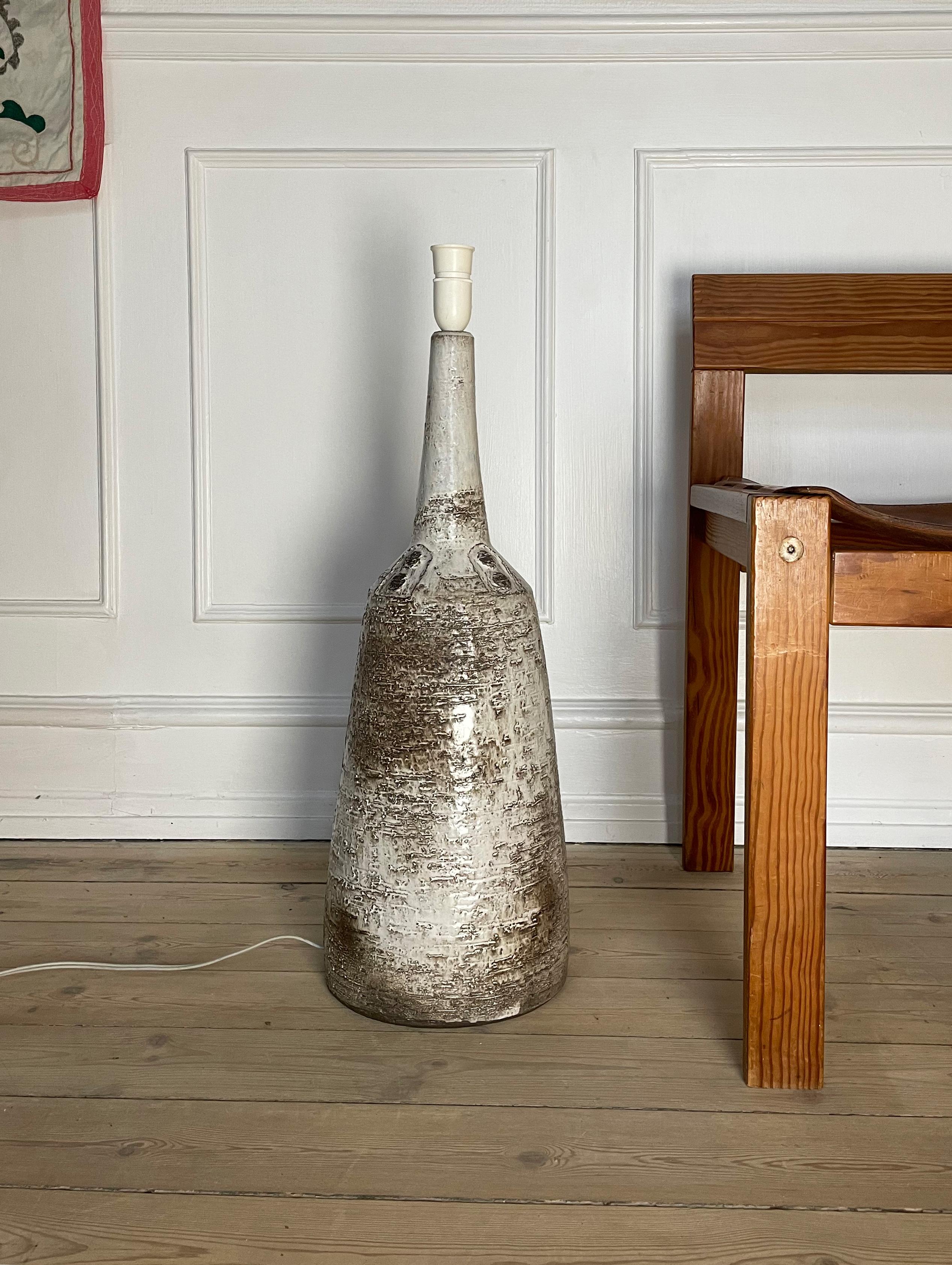 Large Handmade Ceramic Floor Lamp by Danish Sejer Keramik, 1960s For Sale 2
