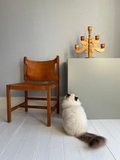 X-Large Smålandsslöjd 1970er Fünfarmiger Kiefer-Kandelaber, Schweden