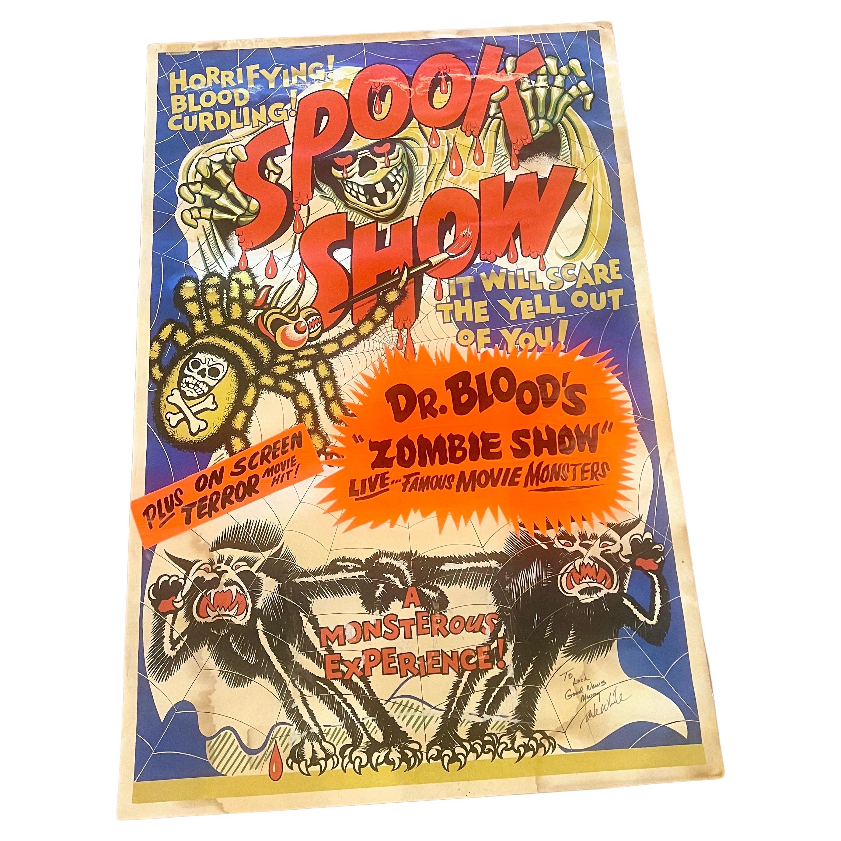 Unique rare large poster signed original vintage condition unframed sold AS/IS condition very cool and unique signed p[iece.