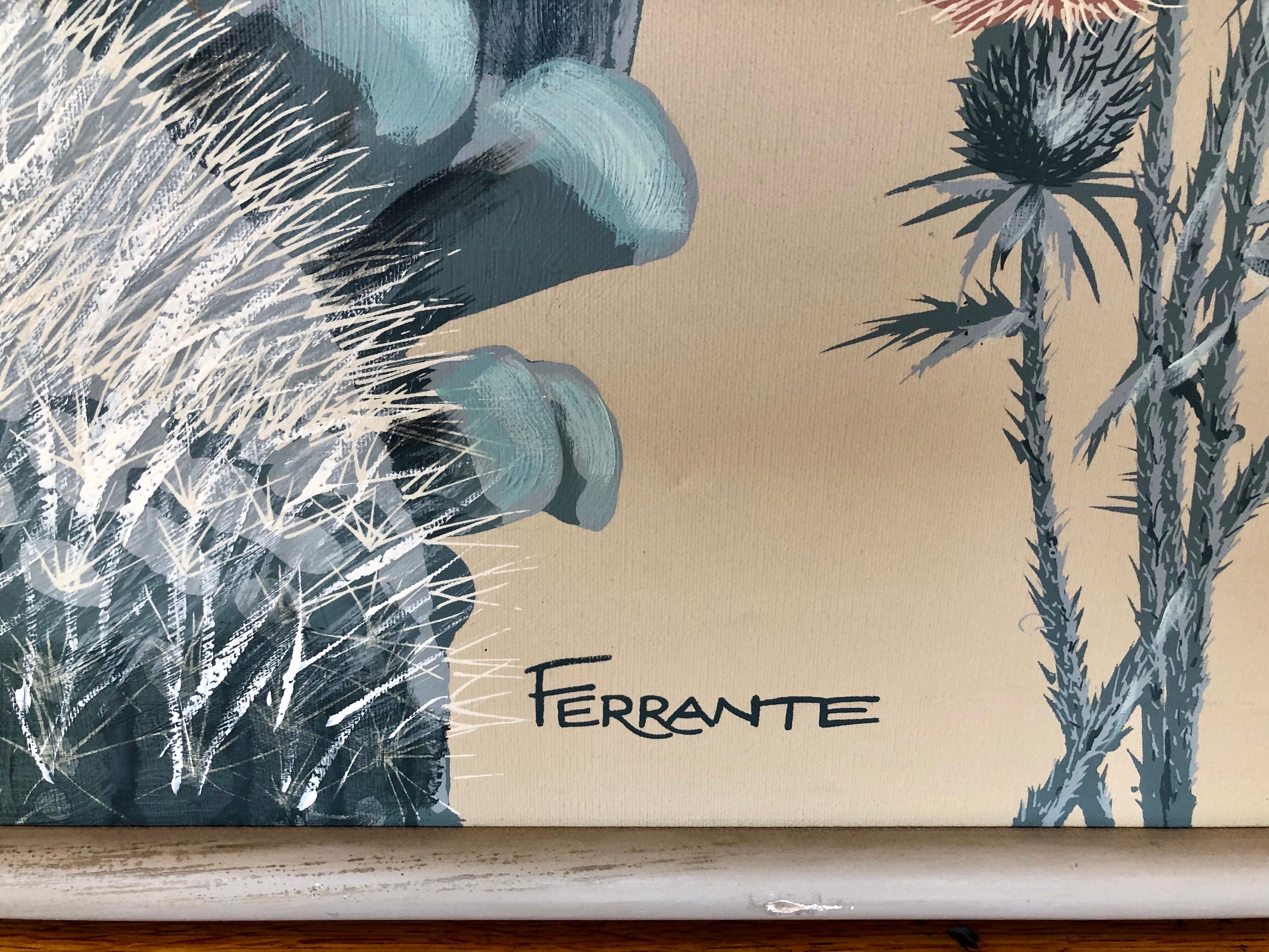 Toile Grande huile sur toile X - Paysage saisissant de l'artiste original répertorié Ferrante