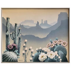 Grande huile sur toile X - Paysage saisissant de l'artiste original répertorié Ferrante