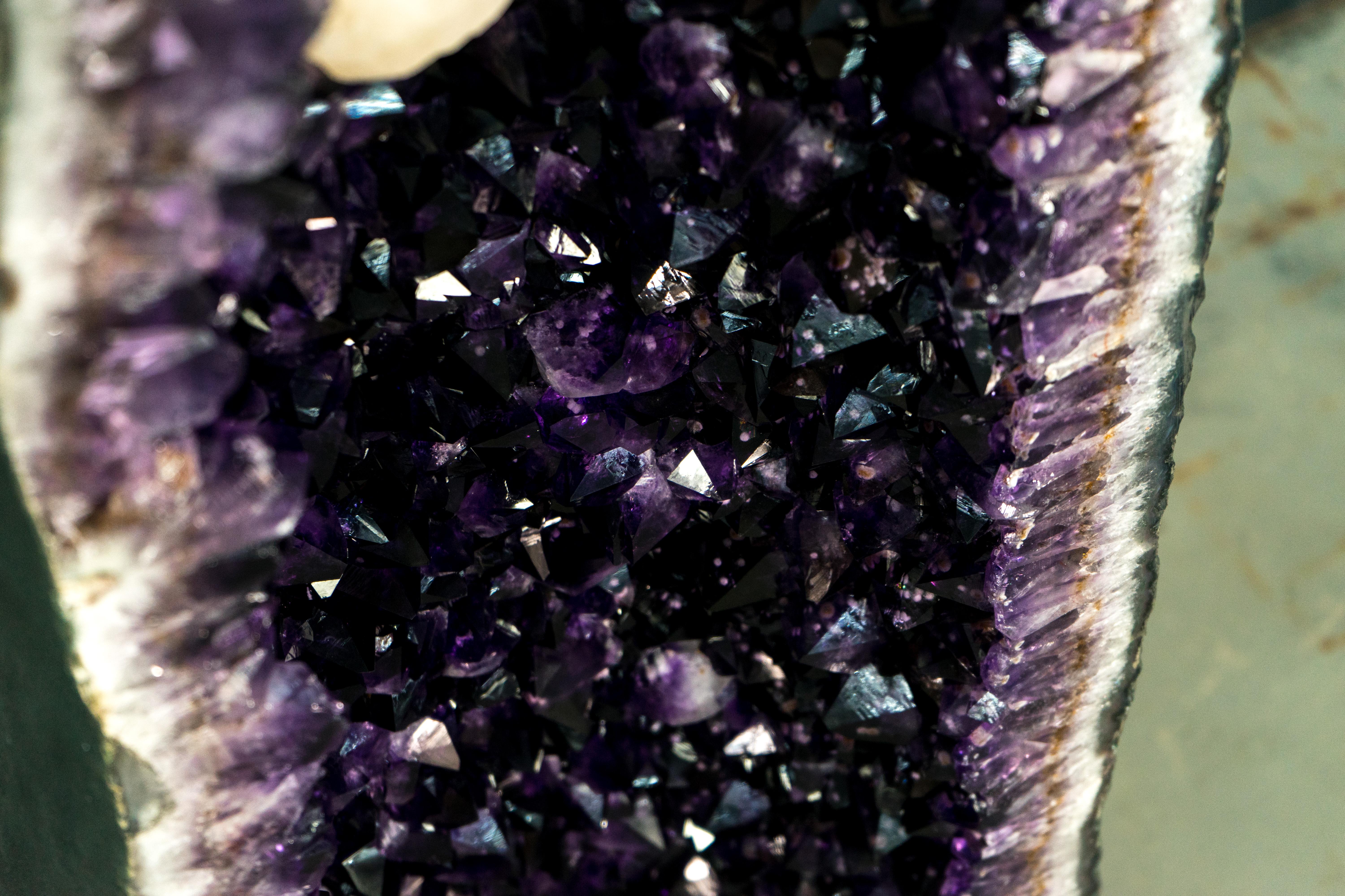 X-Large Tall Amethyst Cathedral Geodes Pair - 5.7 Ft, 750 Lb, with AAA Druzy For Sale 4