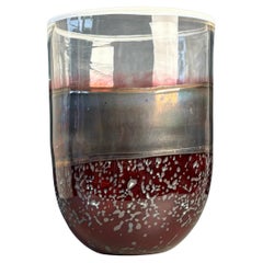 Vaso di vetro artistico modernista X-Large 1970s, unico nel suo genere