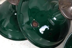 X-Large Vintage Industrial Simplex Green Enamel Factory Pendant Light, C.C. 1930