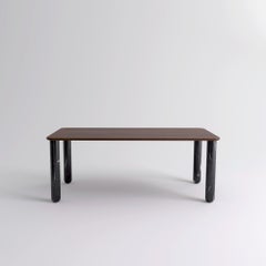 X Large Walnut and Black Marble "Sunday" Dining Table, Jean-Baptiste Souletie