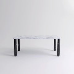 X Large White and Black Marble "Sunday" Dining Table, Jean-Baptiste Souletie