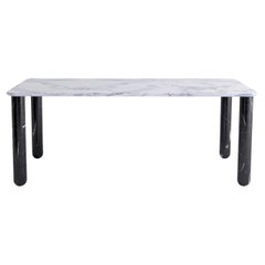 X Large White and Black Marble "Sunday" Dining Table, Jean-Baptiste Souletie