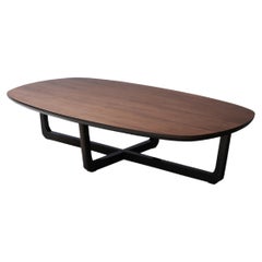 X-Large Wood Center Table Organic Design. Walnut / Eucalyptus Table Top