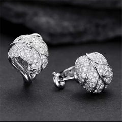 AtelierX Art Nouveau 1.34ct Diamond Clip-On Earrings, 18k White Gold, Europe