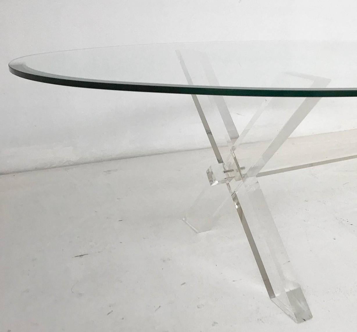 oval acrylic coffee table