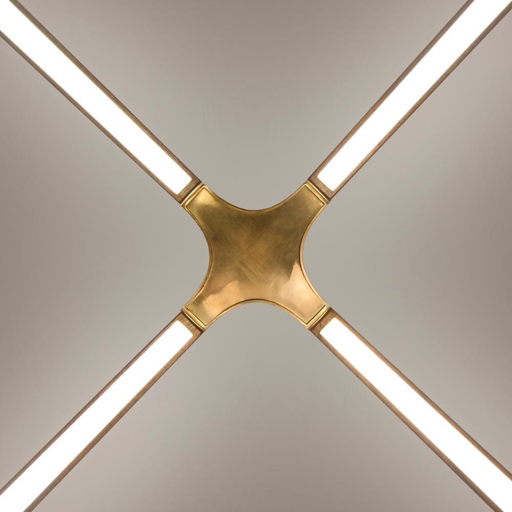 X-Light Table Ebonized Oak Brushed Brass For Sale 2