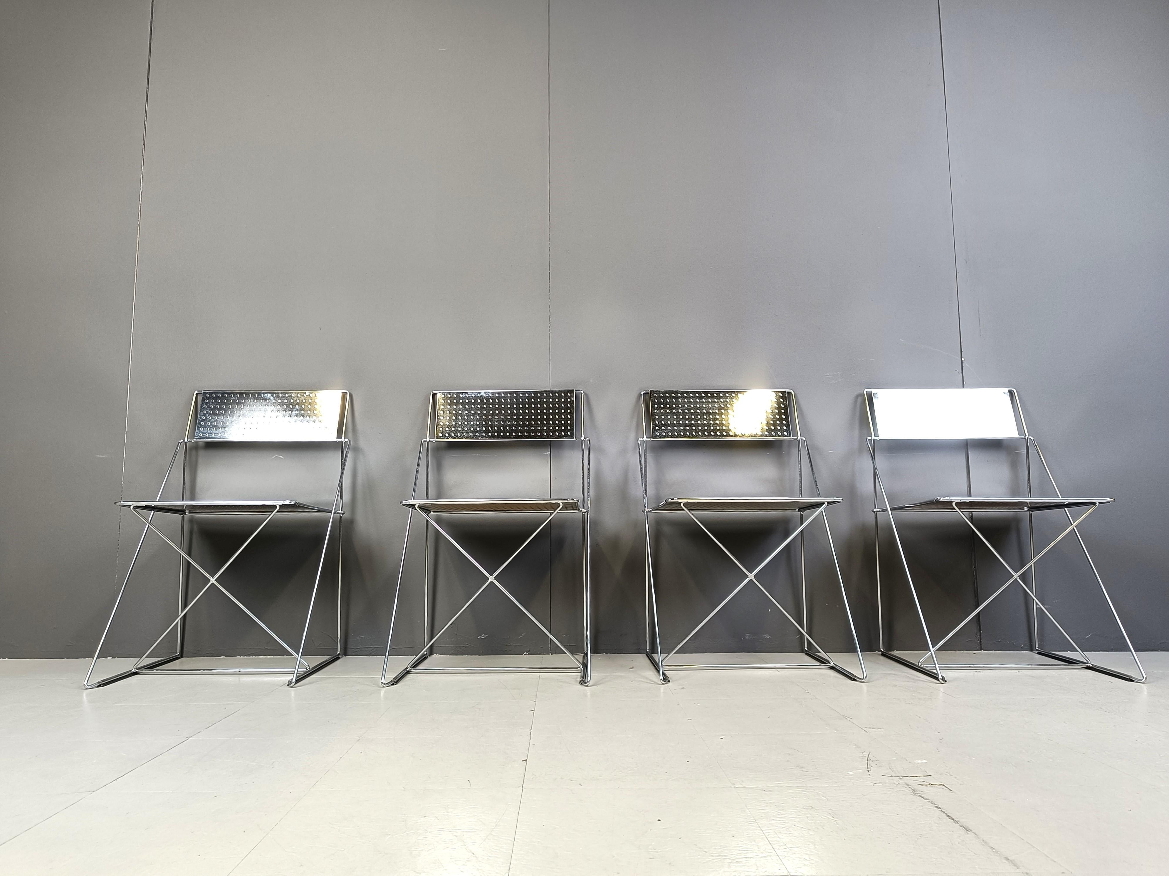Sedie X-Line di Niels Jorgen Haugesen per Magis, 1977, set di 4 pezzi 2