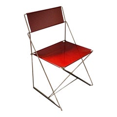 X-Line Metal Chromed and Lacquered Chair by Niels Jørgen Haugesen for Bent Krogh