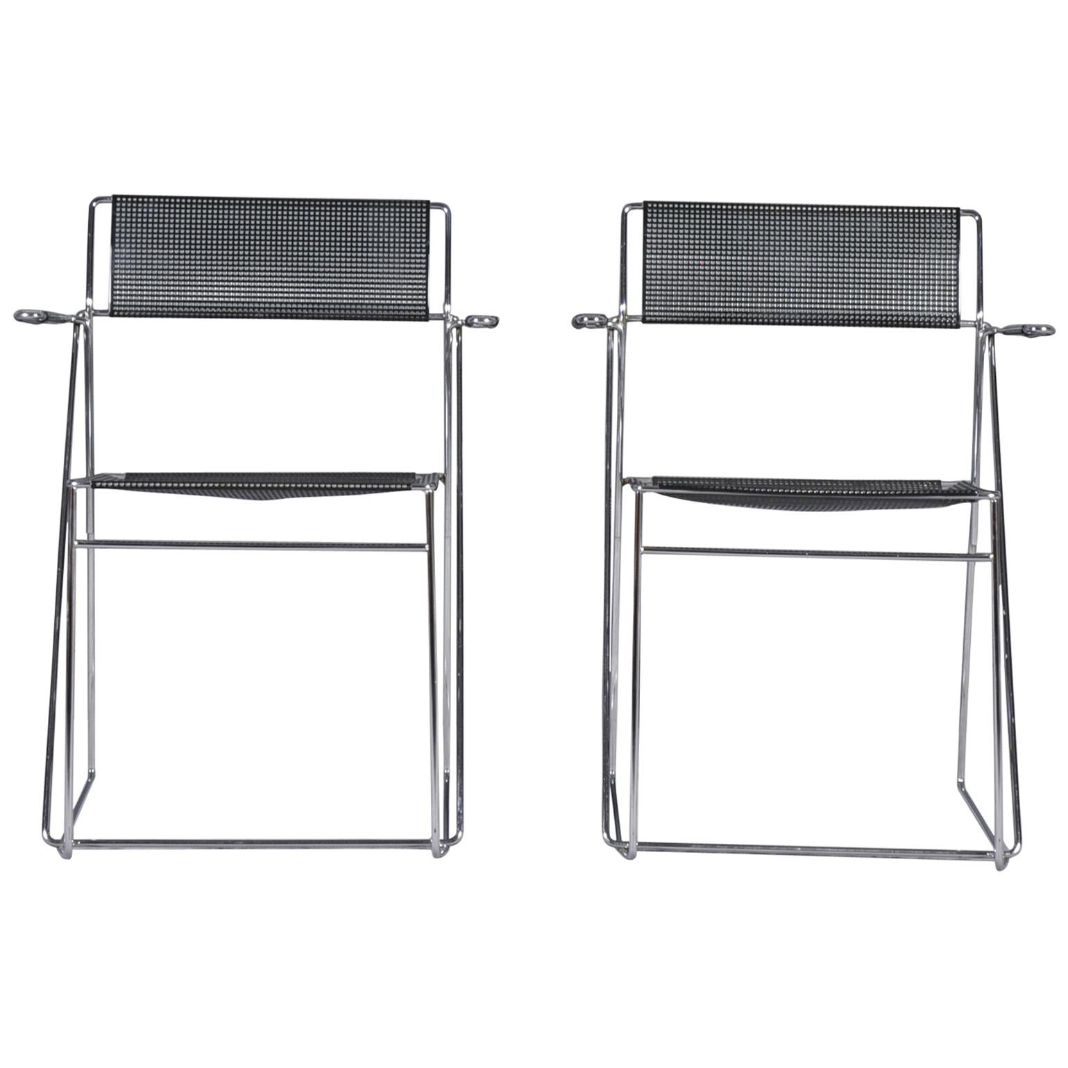 X Line Stacking Chairs by Niels Jørgen Haugesen for Hybodan, 1970s, Set of 2