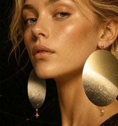 X Luna 18k Gold Artisan Earrings